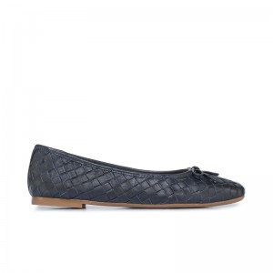 Bailarinas Bernardo Gwynn Woven Feminino Azul Marinho | NYB2420OO