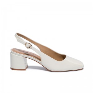 Saltos Bernardo Alexia Slingback Feminino Branco | YBW5514VB