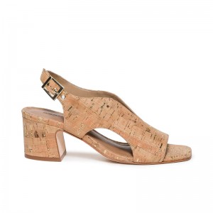 Sandalias de Salto Bernardo Bedford Mid Feminino Marrom | CUR1250NG