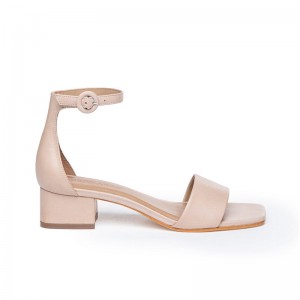 Sandalias de Salto Bernardo Jalena Low Feminino Rosa | UTL6097OH