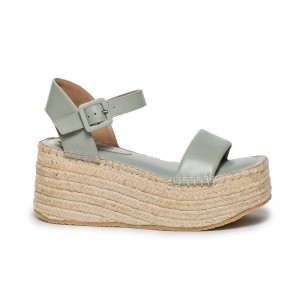 Sandálias Plataforma Bernardo Mallorca Espadrille Feminino Luz Verdes | ZVG9125NS