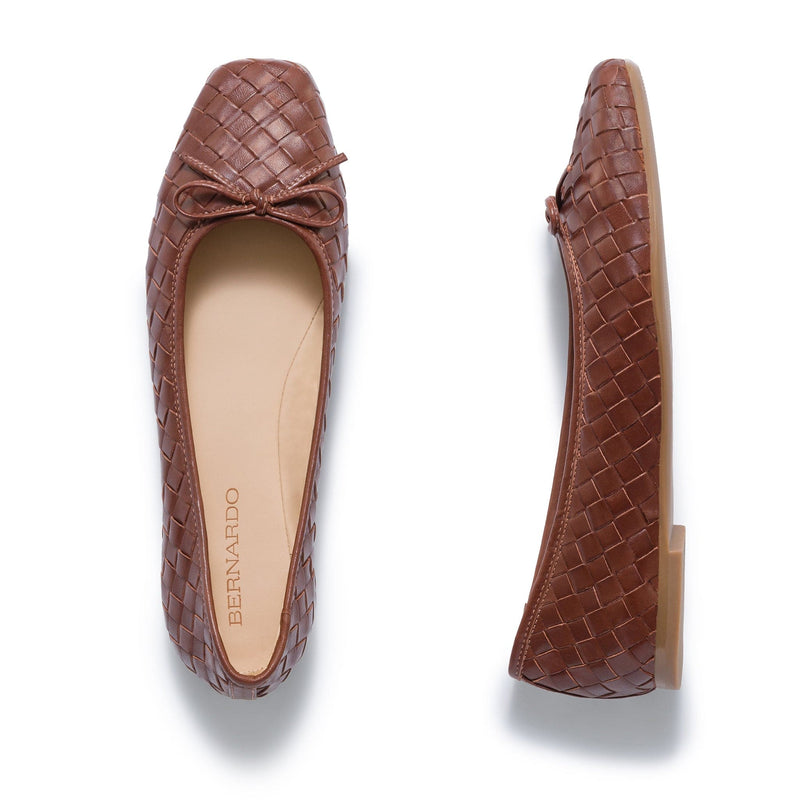 Bailarinas Bernardo Gwynn Woven Feminino Chocolate | JBF8616TC