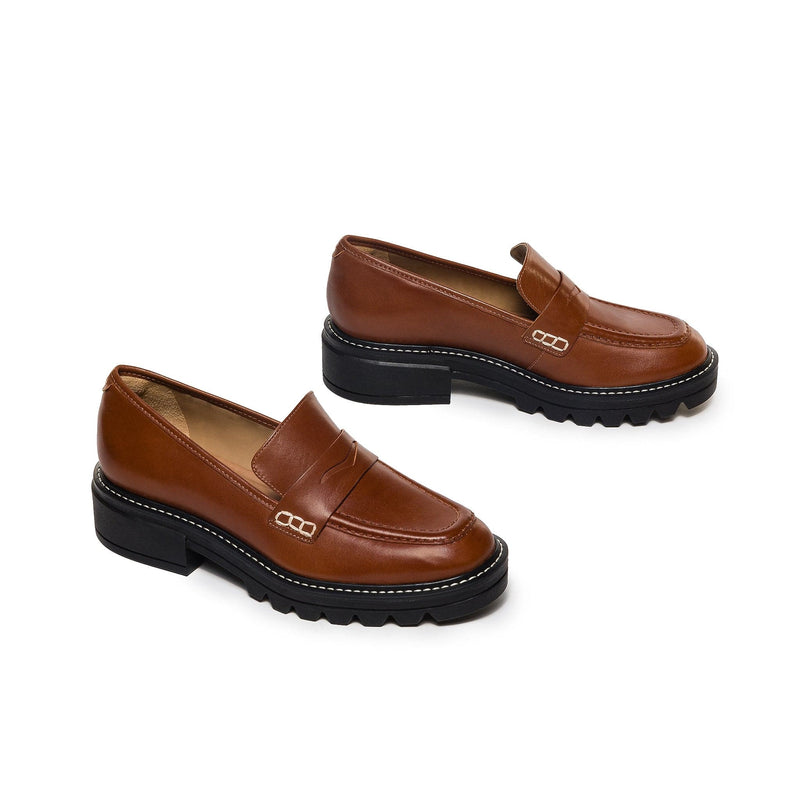 Mocassins Bernardo Chandler Lug-Sole Feminino Marrom Escuro | FHL291VZ