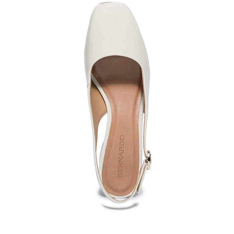 Saltos Bernardo Alexia Slingback Feminino Branco | YBW5514VB