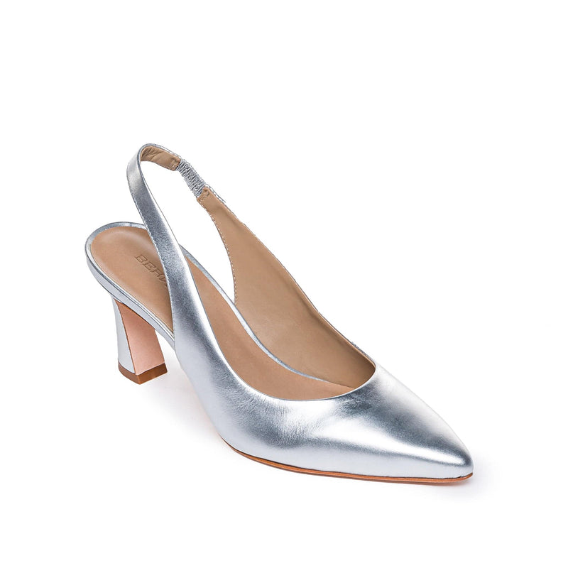 Saltos Bernardo Felicity Slingback Feminino Prateadas | JWD1894IE