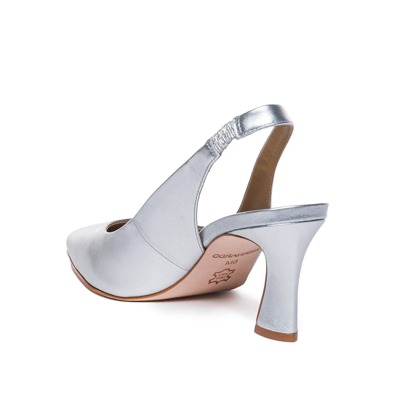 Saltos Bernardo Felicity Slingback Feminino Prateadas | JWD1894IE