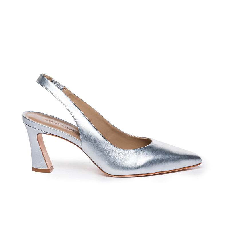 Saltos Bernardo Felicity Slingback Feminino Prateadas | JWD1894IE