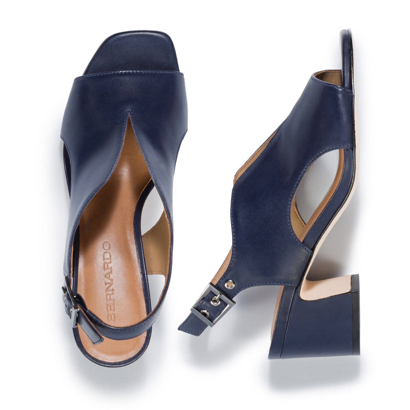 Sandalias de Salto Bernardo Bedford Mid Feminino Azul Marinho Escuro | XUG4465KL