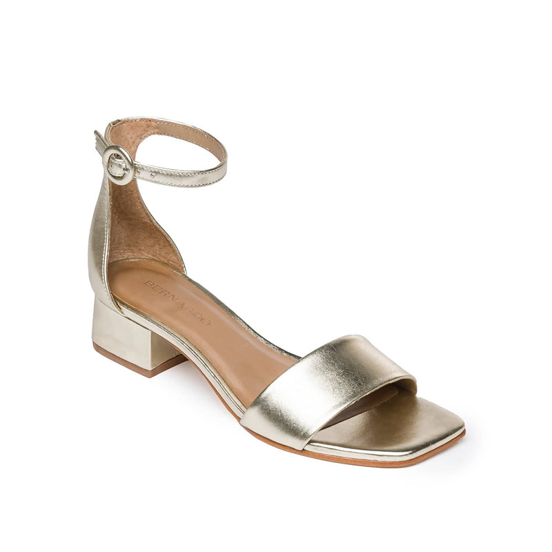 Sandalias de Salto Bernardo Jalena Low Feminino Douradas | URZ2343DC