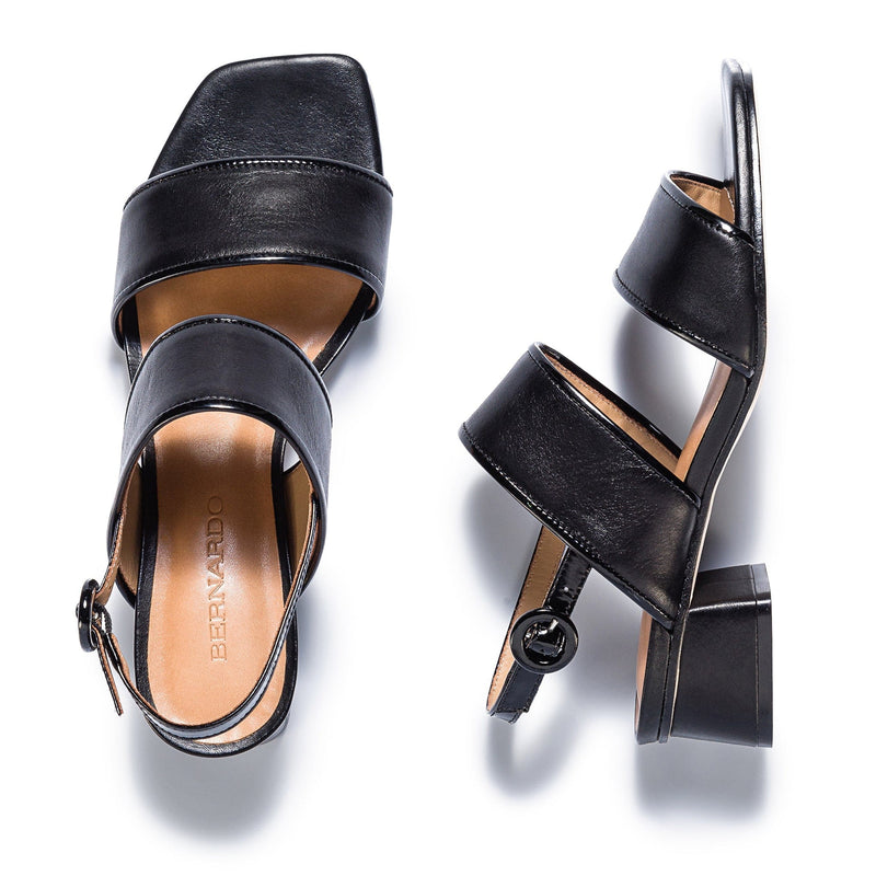 Sandalias de Salto Bernardo Jasper Slingback Feminino Pretas | FUP9320BE