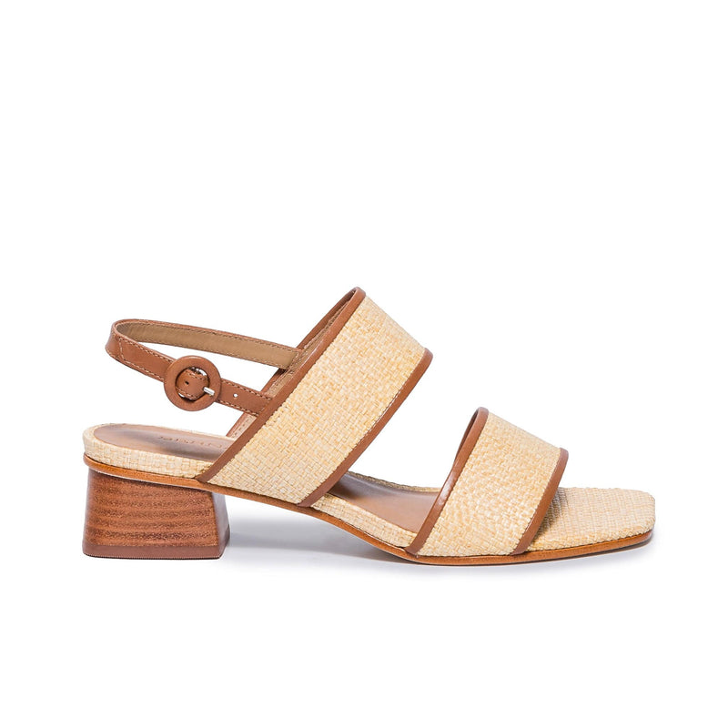 Sandalias de Salto Bernardo Jasper Slingback Feminino Luz Marrom | VCA9987MZ