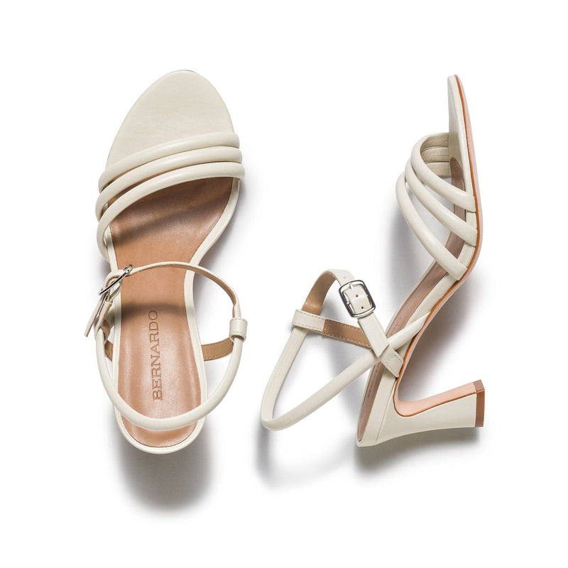 Sandalias de Salto Bernardo Noor Feminino Branco | RVZ628NJ