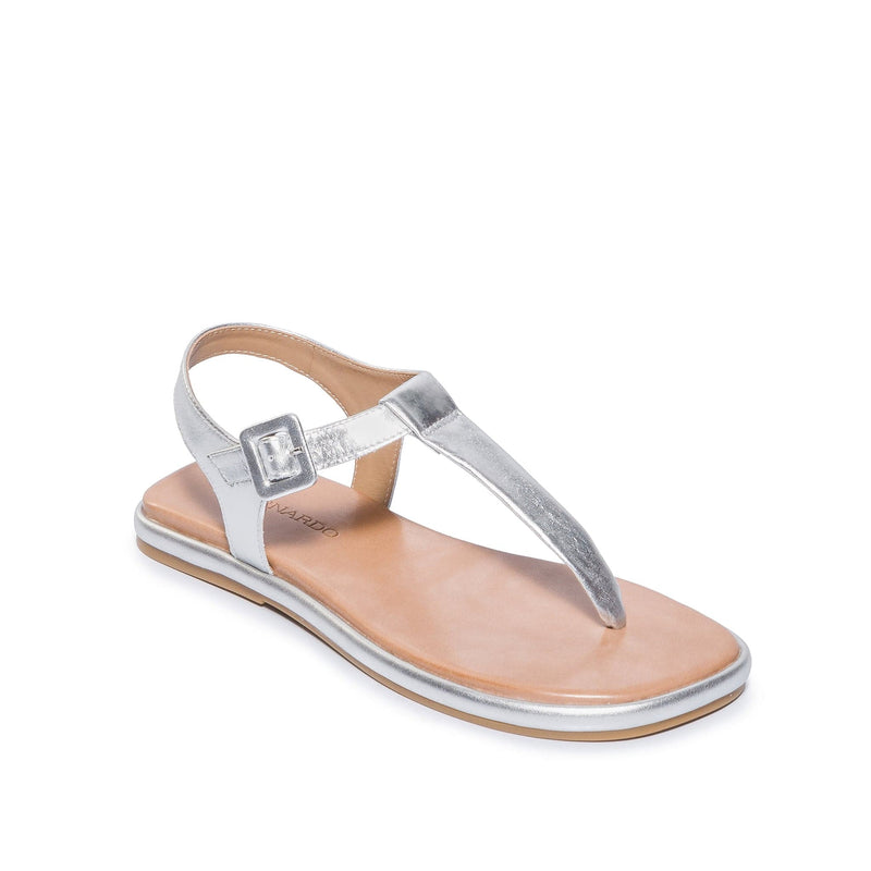 Sandálias Planas Bernardo Tucson T-Strap Feminino Prateadas | TCE9184IX