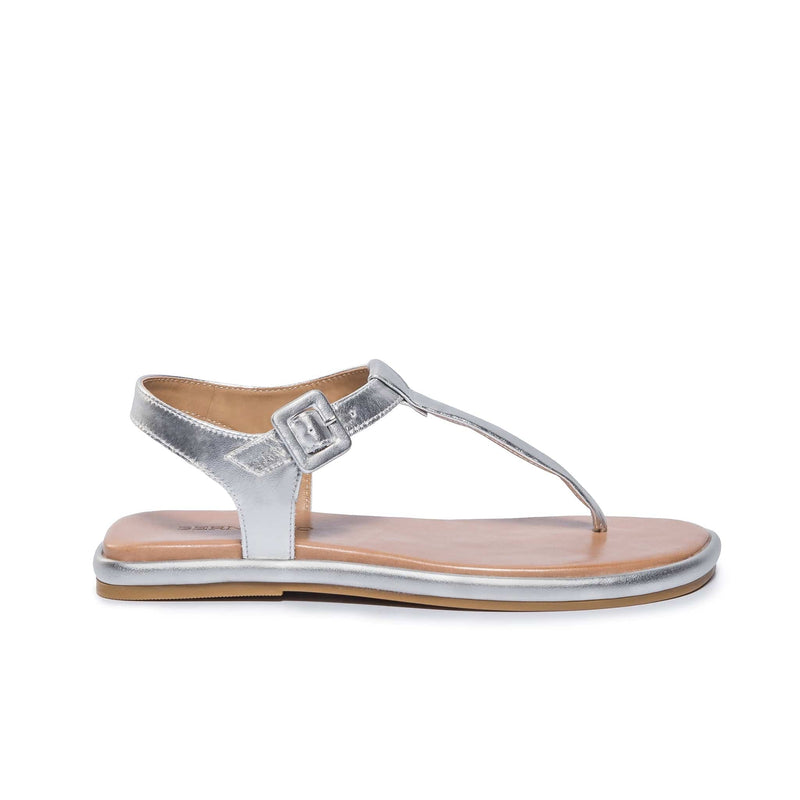 Sandálias Planas Bernardo Tucson T-Strap Feminino Prateadas | TCE9184IX