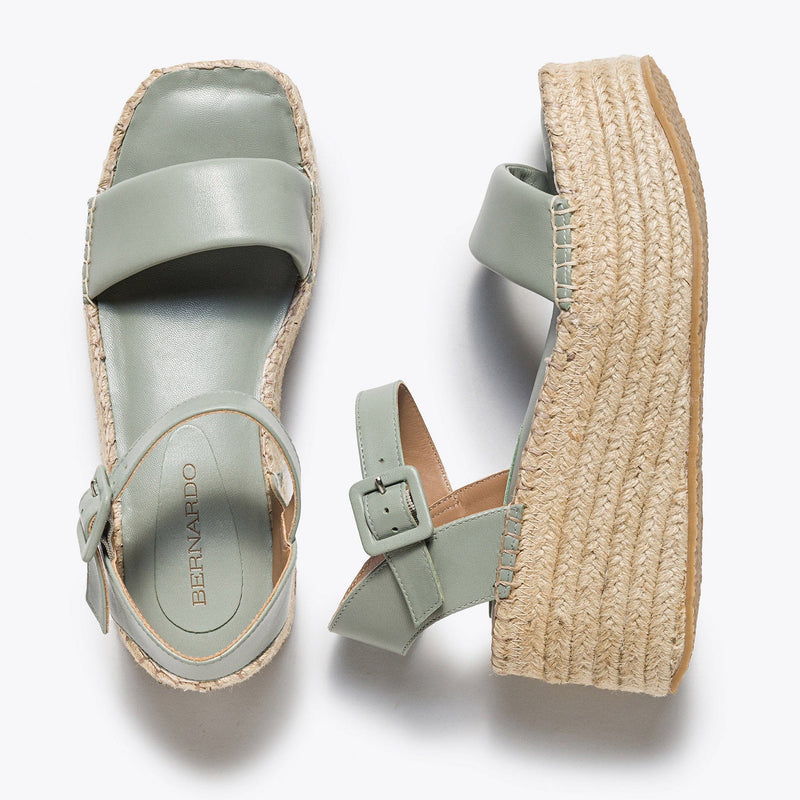 Sandálias Plataforma Bernardo Mallorca Espadrille Feminino Luz Verdes | ZVG9125NS