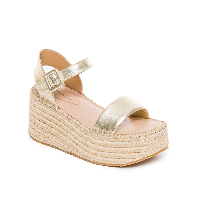 Sandálias Plataforma Bernardo Mallorca Espadrille Feminino Douradas | HKQ7572QZ