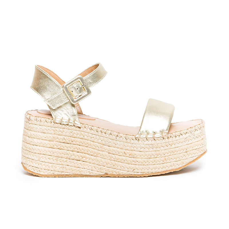 Sandálias Plataforma Bernardo Mallorca Espadrille Feminino Douradas | HKQ7572QZ