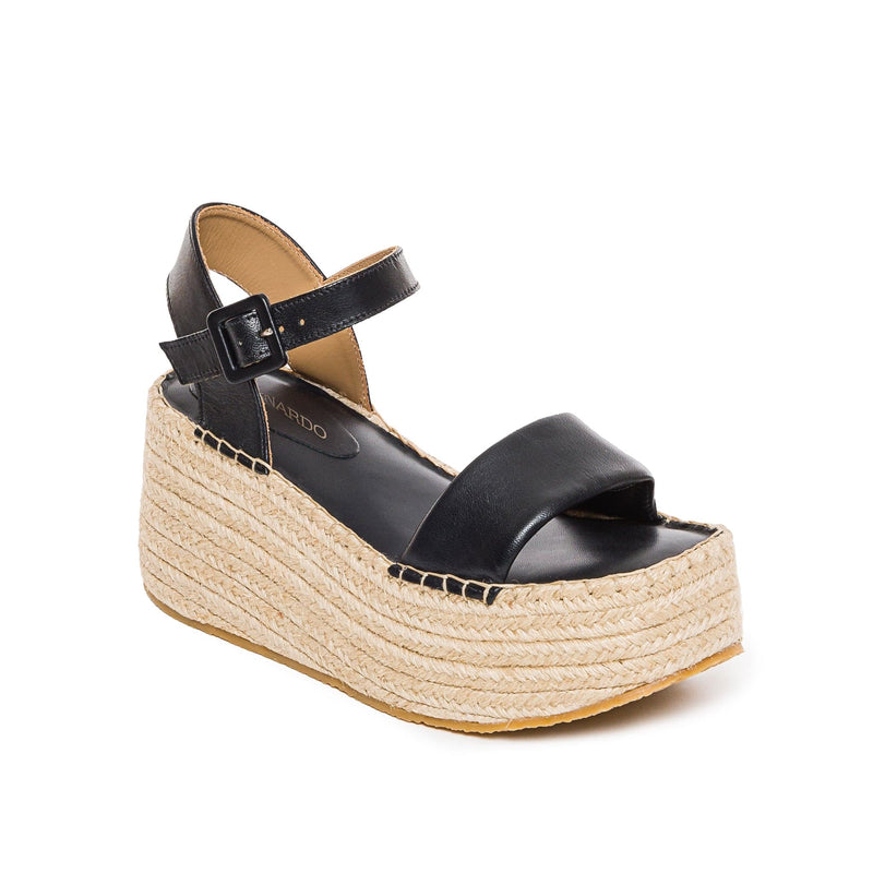 Sandálias Plataforma Bernardo Mallorca Espadrille Feminino Pretas | VSX9131JB