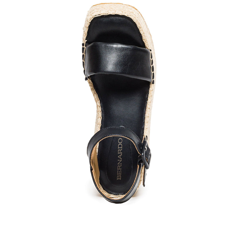 Sandálias Plataforma Bernardo Mallorca Espadrille Feminino Pretas | VSX9131JB