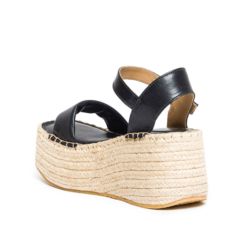 Sandálias Plataforma Bernardo Mallorca Espadrille Feminino Pretas | VSX9131JB