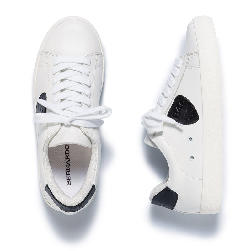 Sapatilhas Bernardo Tatum Feminino Branco Pretas | MWQ2957OF